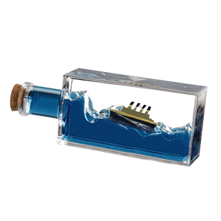 游轮流体漂流瓶桌面摆件邮轮卡通解压治愈创意海盗船礼物生日男女