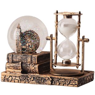 复古装饰品家居摩天轮水晶球沙漏工艺品艺术客厅酒柜巴黎铁塔摆件