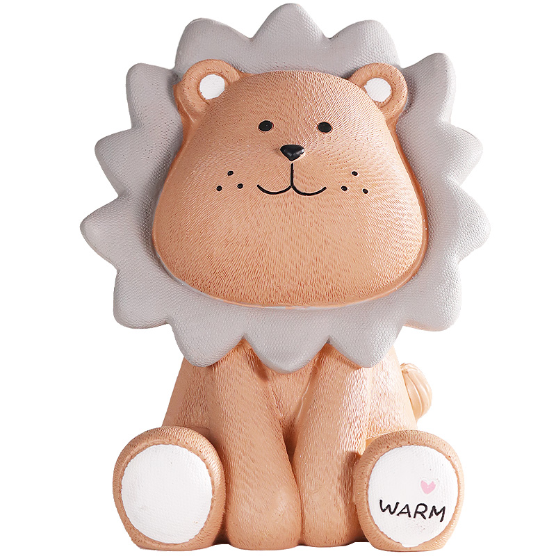 创意北欧儿童存钱罐摆件家居房间装饰品客厅电视柜狮子小摆设可爱