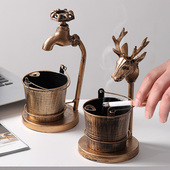 复古烟灰缸个性 潮流创意家用客厅防飞灰简约现代办公室送老公礼物