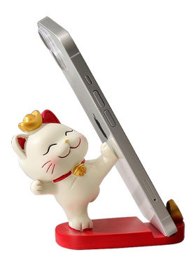 可爱招财猫懒人手机支架摆件办公室桌面装饰品送女生闺蜜生日礼物