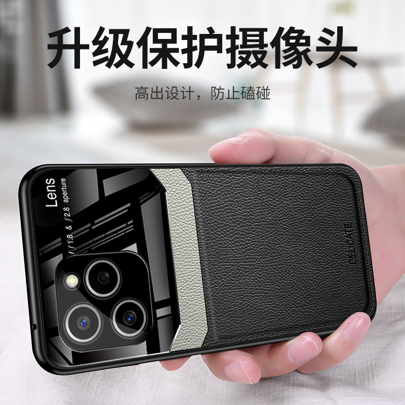 适用荣耀6se手机壳GIA-AN00保护套皮纹磨砂外壳honor60SE全包镜头新款商务荣誉6OSE硅胶软皮ANOO防滑男女款潮