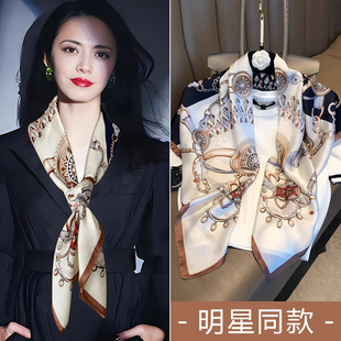 大方巾丝巾女款2026新款春夏季高级感搭配衬衫妈妈款围巾披肩两用