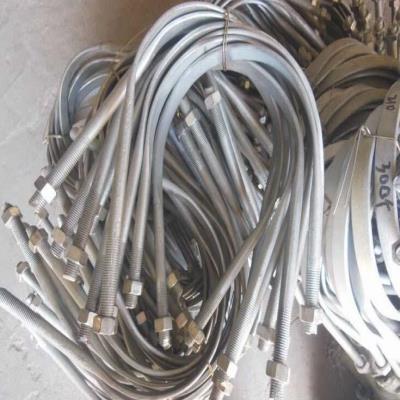 热镀锌u型抱箍m16电力卡箍管卡加工固定电线杆扁铁u形螺栓螺丝m18