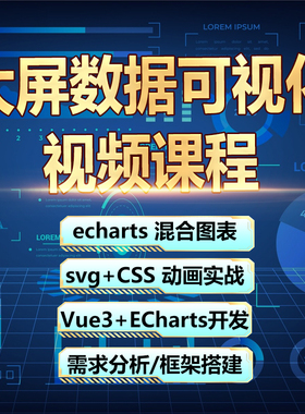 数据可视化课程vue前端开发vue3视频教程echarts教程地图学习svg