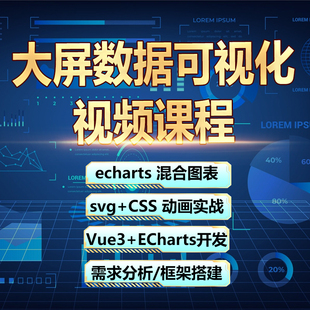 数据可视化课程vue前端开发vue3视频教程echarts教程地图学习svg