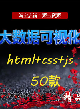 大数据可视化html+css+js源码大屏模板echarts领导驾驶舱数据看板