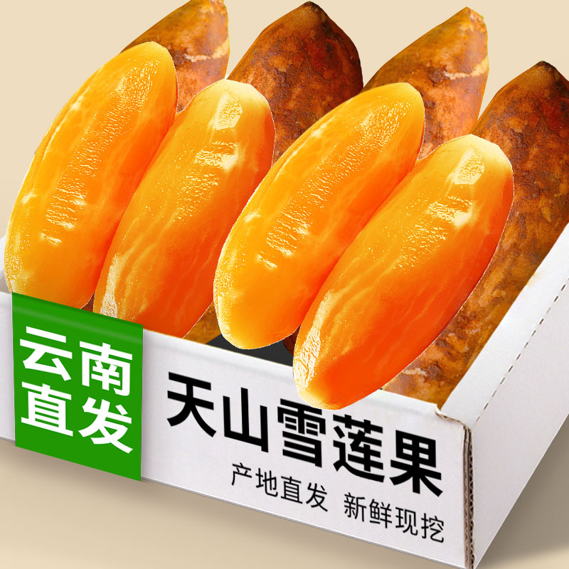 云南天山雪莲果新鲜水果斤应当季整箱孕妇时令水果黄心雪莲包