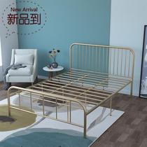 1.51.8m ㊣ high leg iron frame bed white new apartment bed y1.8m1.5 stairs warm lunch break creative home