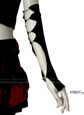 NICE定制珍珠镂空针织袖套袜套两用甜辣风koop女团舞台表演配饰潮