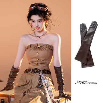 小鞠同款皮手套杂志拍照写真配饰