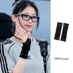 亚文化原宿风镂空手袖Y2K千禧辣妹jk少女cos配饰男女防晒半指手套