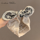 毛线发带女秋冬新款 宽边抹额束发带发箍可爱蝴蝶结头饰发卡头套