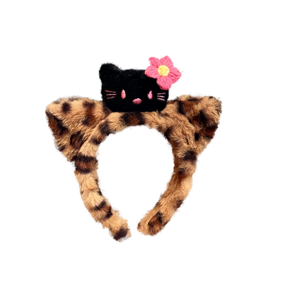 甜美kitty可爱卡通毛绒发箍女秋冬洗脸防水防滑头箍网红新款发卡