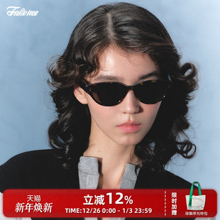 防晒复古太阳镜low 板材猫眼墨镜高级感黑框时尚 Fakeme 李溪芮同款