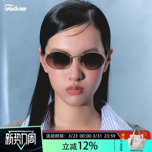 轻奢金属β钛椭圆框墨镜太阳镜 时尚 B33T Fakeme 商家自播