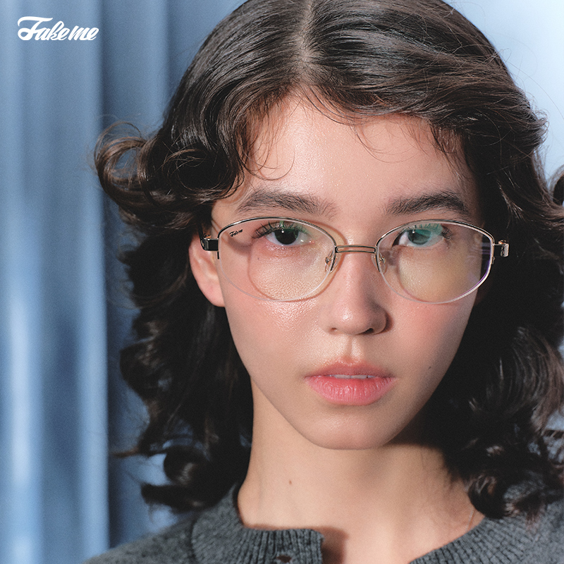 【】Fakeme 老钱风轻奢半框白月光太阳镜光学镜 backbone