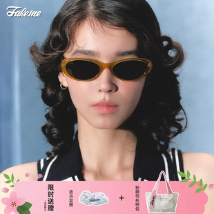 小蛮腰 Fakeme 时尚 质感板材椭圆墨镜防紫外线美式 cutty 个性