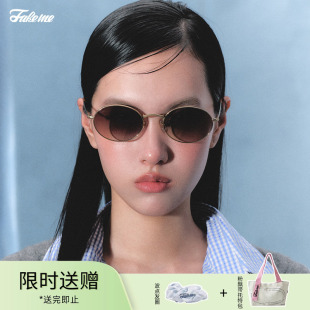 轻奢金属β钛椭圆框墨镜太阳镜 时尚 B33T Fakeme 商家自播