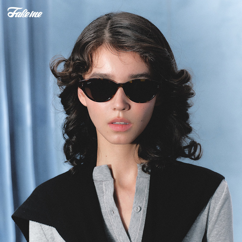 Fakeme 李溪芮同款板材猫眼墨镜高级感黑框时尚防晒复古太阳镜low,ZIPPO/瑞士军刀/眼镜,太阳眼镜,淘宝优惠券,粉丝福利购,淘宝优惠卷
