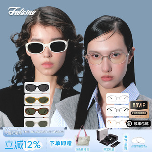 【】Fakeme 板材椭圆框墨镜金属半框光学镜 gossip/backbone