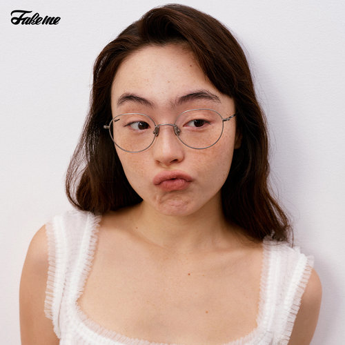 Fakeme 26新款超轻β钛圆框光学镜女度数可配近视时尚素颜镜 alto