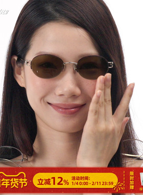 Fakeme眼镜β钛半框个性时尚太阳镜防紫外线墨镜女半糖镜 mischa