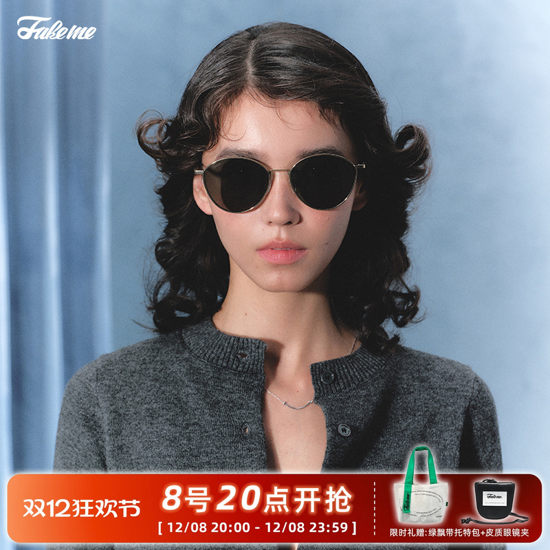 Fakeme超轻钛金属韩系猫眼墨镜
