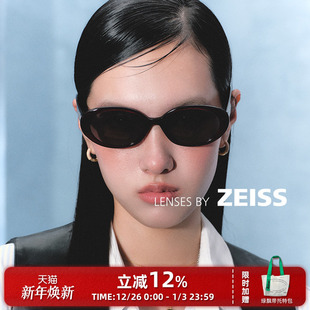 nnel 墨镜女板材椭圆框太阳镜蔡司镜片满天星小钻镜 Fakeme 时尚