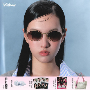 轻奢金属β钛椭圆框墨镜太阳镜 时尚 B33T Fakeme 商家自播