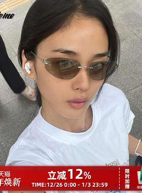 fakeme金属无框墨镜太阳镜