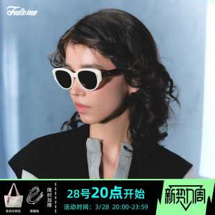 red 猫眼板材圆框眼镜墨镜太阳镜防紫外线女 zone 明星同款 Fakeme