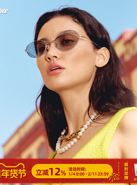 Fakeme 中国限定钛金属椭圆镜框防晒个性防紫外线墨镜小狐狸Fade