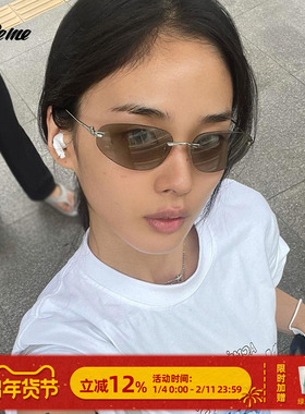 fakeme金属无框墨镜太阳镜