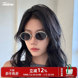 宋雨琦同款 Fakeme 椭圆金属墨镜太阳镜曲奇镜compass 商家自播