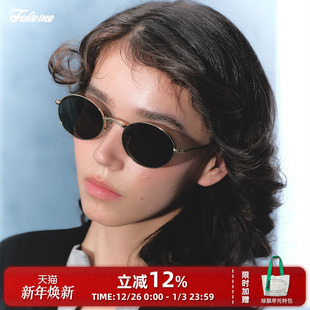 轻奢金属β钛椭圆框太阳镜 时尚 刘亦菲同款 B33T Fakeme