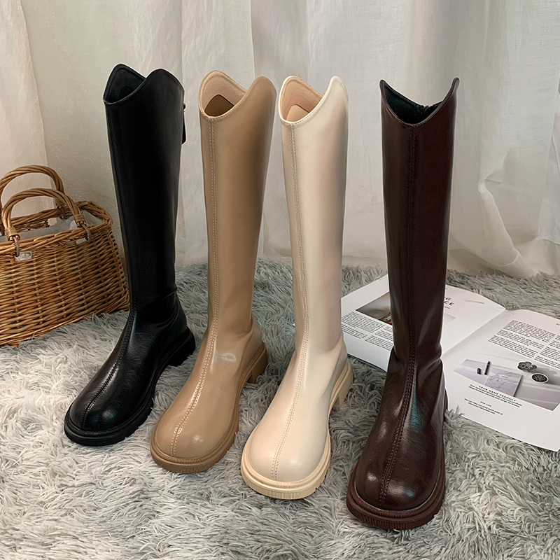 羊皮版~靴子v口长筒靴女2