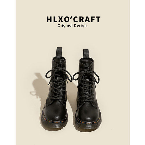 显脚小~真皮马丁靴女2025