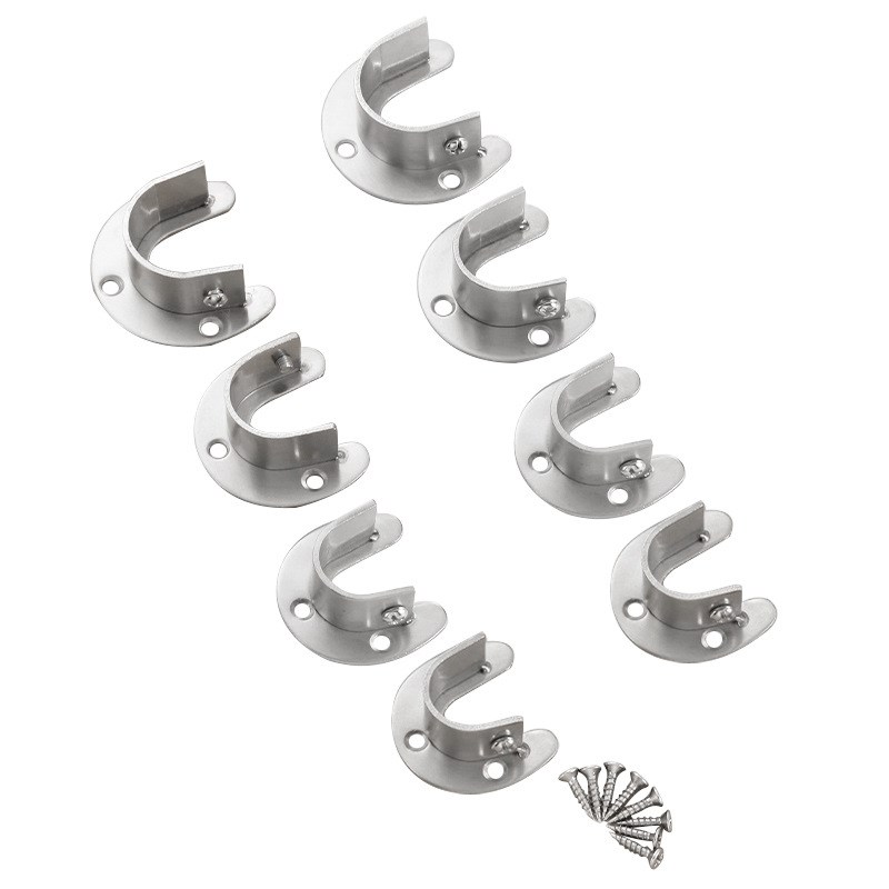 加厚不锈钢开口高脚法兰座 衣厨A柜挂衣杆座衣托阳台不锈钢圆管座