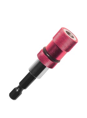 4pcs红色批头接杆套装1/4红色批头接杆6.35mm六角柄磁性