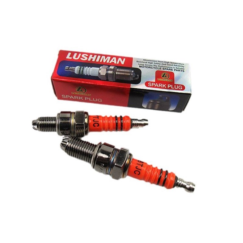 火花塞GY6踏板车火花塞A7TC多角位点火改装红头3爪A7ZTC火花塞