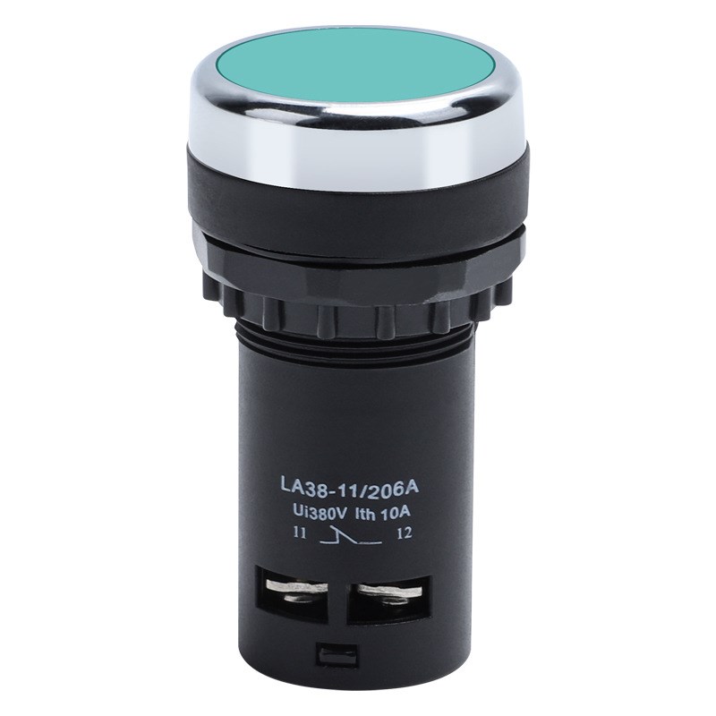 经济型LA38-11/206A按钮开关自复位旋钮蘑菇头急P停lay39d平钮圆