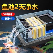 鱼缸周转箱过滤箱上置滤水棉鱼池水循环水泵系统鱼塘生态净水设备