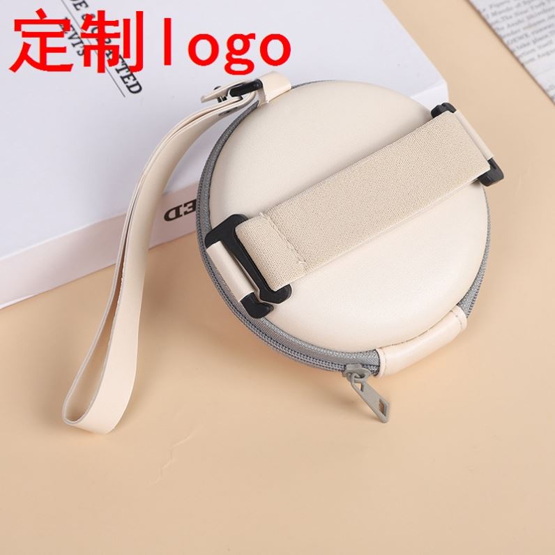 圆形折叠墨镜盒时尚便捷太阳镜盒圆形眼镜收纳包拉链软包