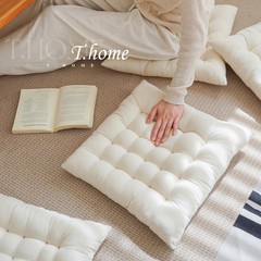 日式简约纯色椅子垫侘寂风棉麻坐垫椅垫餐厅板凳垫家用飘窗蒲团垫