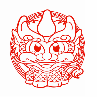 麒麟剪纸窗花瑞兽静电贴纸玻璃门窗户装饰新年春节喜庆装饰水贴