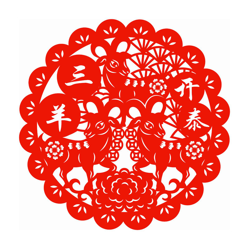 窗花静电贴纸喜庆装饰红色贴画