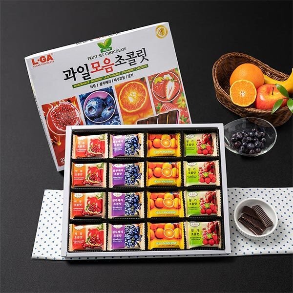 L-GA 韩国济州柑橘巧克力橘子巧克力水果巧克力蓝莓草莓味