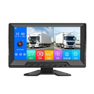 12v24v货车二路盲区监控倒车声光报警行人车辆监测记录仪一体机