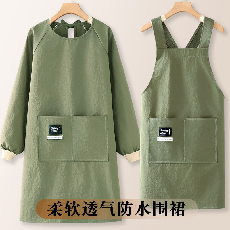 罩衣夏季薄款围裙女家用时尚2026新款女士上班洋气高级年轻款围腰图片